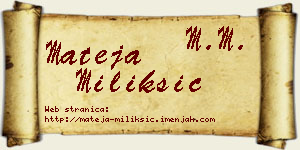 Mateja Milikšić vizit kartica